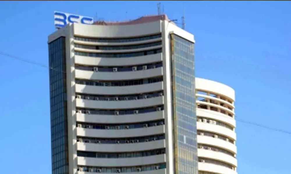 Equity indices fall, Sensex down 300 points