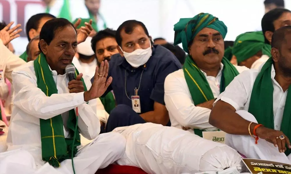 Telangana CM stages dharna against Centre’s policies