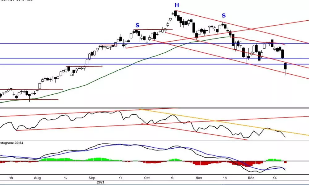 Daily MACD indicating a fresh sell signal