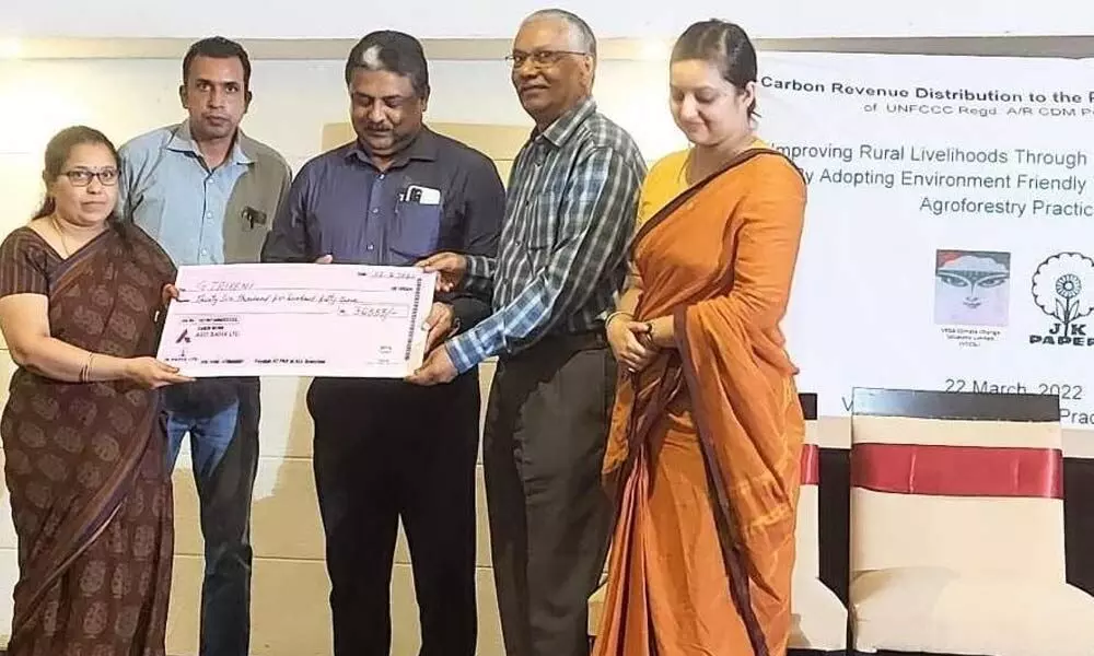 A farmer receiving carbon revenue in Visakhapatnam