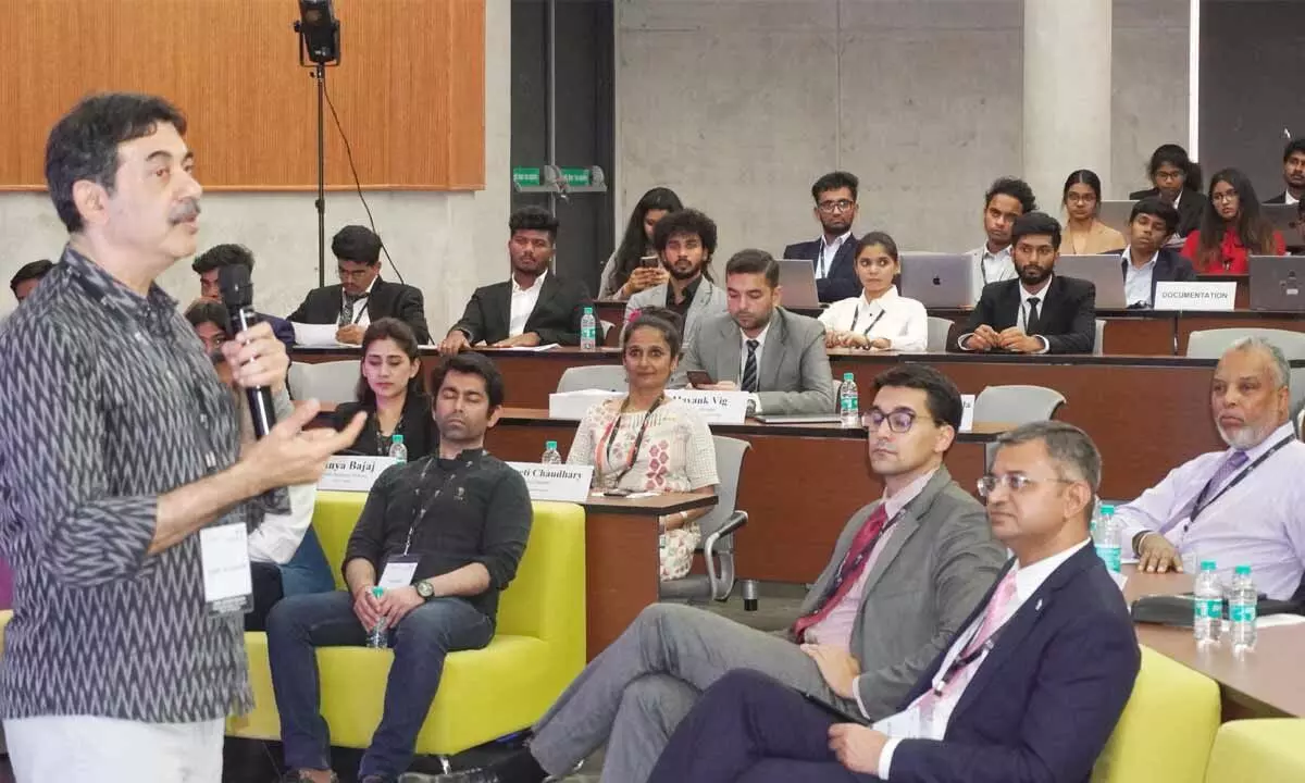 Jayesh Ranjan, Principal Secretary I&C & IT, Government of Telangana, during Global Impact Summit 2022 organised at Woxsen University on Wednesday