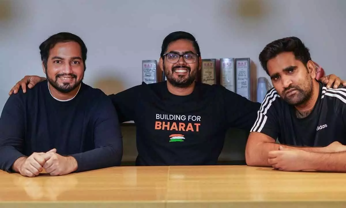 Aditya Naik, Rahul Raj & Rakesh Yadav, co-founders of FioBiz