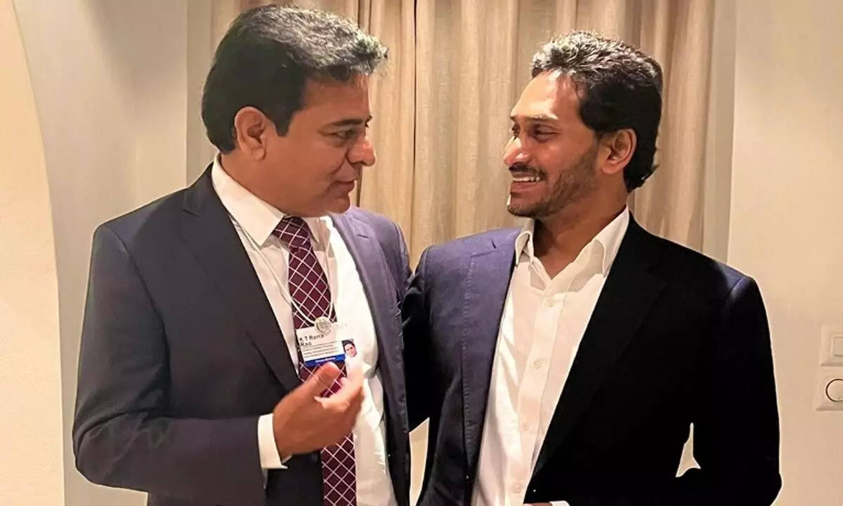 KTR meets Andhra CM Jagan at davos