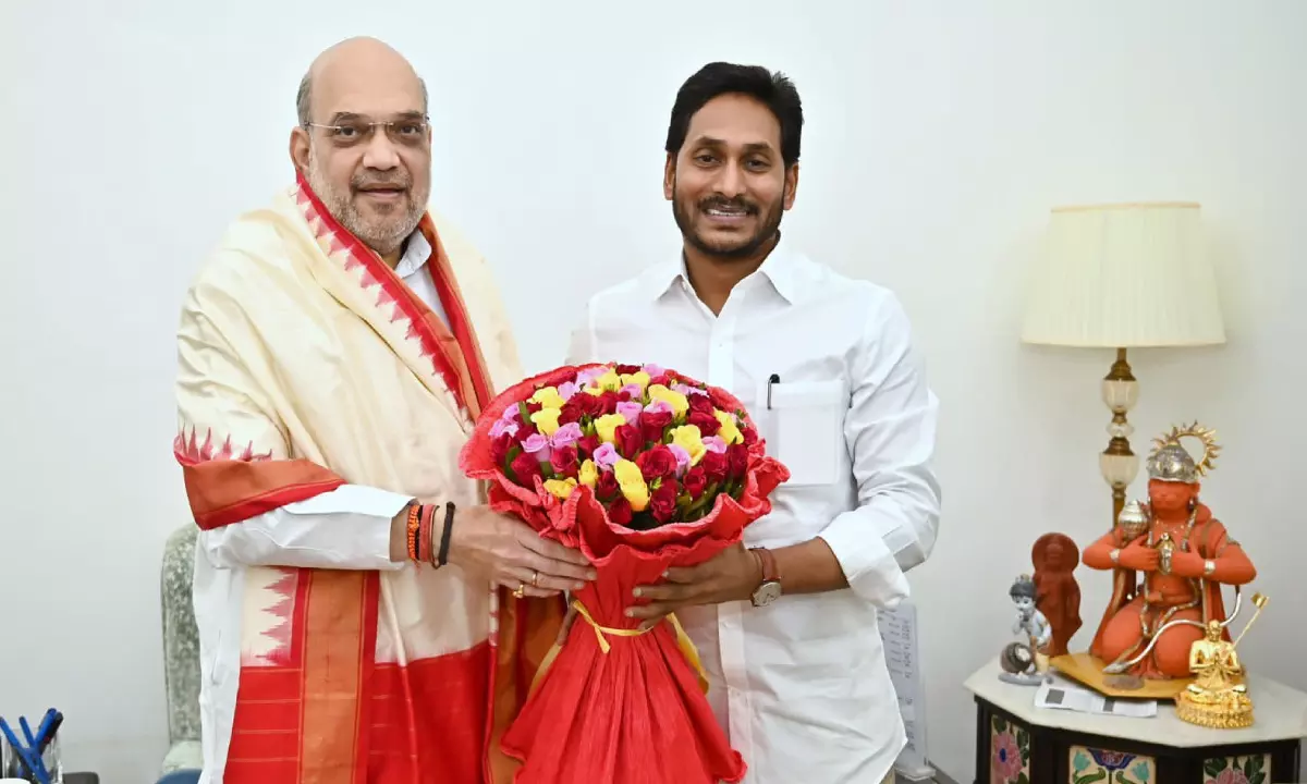 AP Chief Minister Y.S. Jagan Mohan Reddy with Union Home Minister Amit Shah in New Delhi on Friday