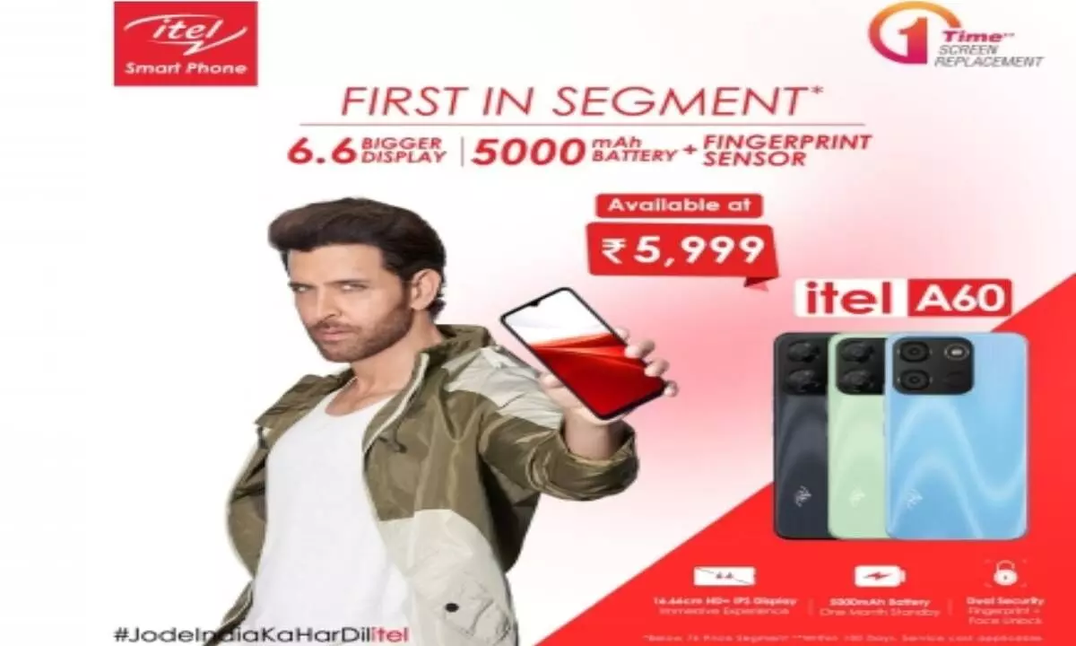 itel launches A60 smartphone with 6.6-inch HD display, 5000mAh battery at Rs 5,999