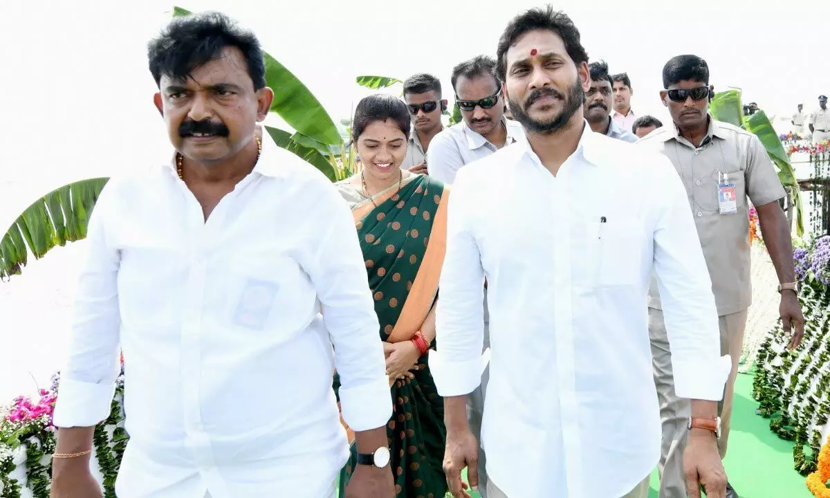 AP Chief Minister Y S Jagan Mohan Reddy at Machilipatnam on Monday