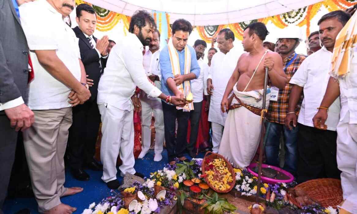 KTR breaks ground for SGD Corning unit in Mahabubnagar