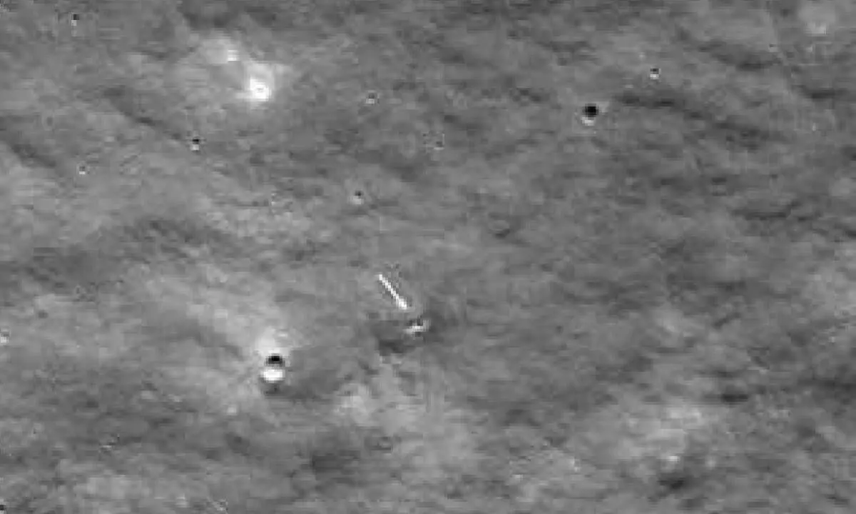 NASA spacecraft spots Moon crater