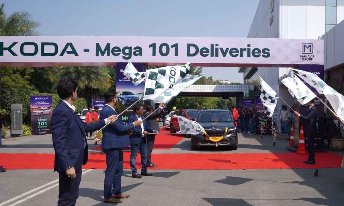 Mahavir Group Delivers 101 New Skoda Cars