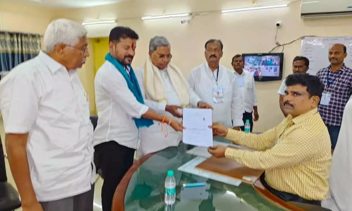 Revanth Reddy files nomination in Kamareddy