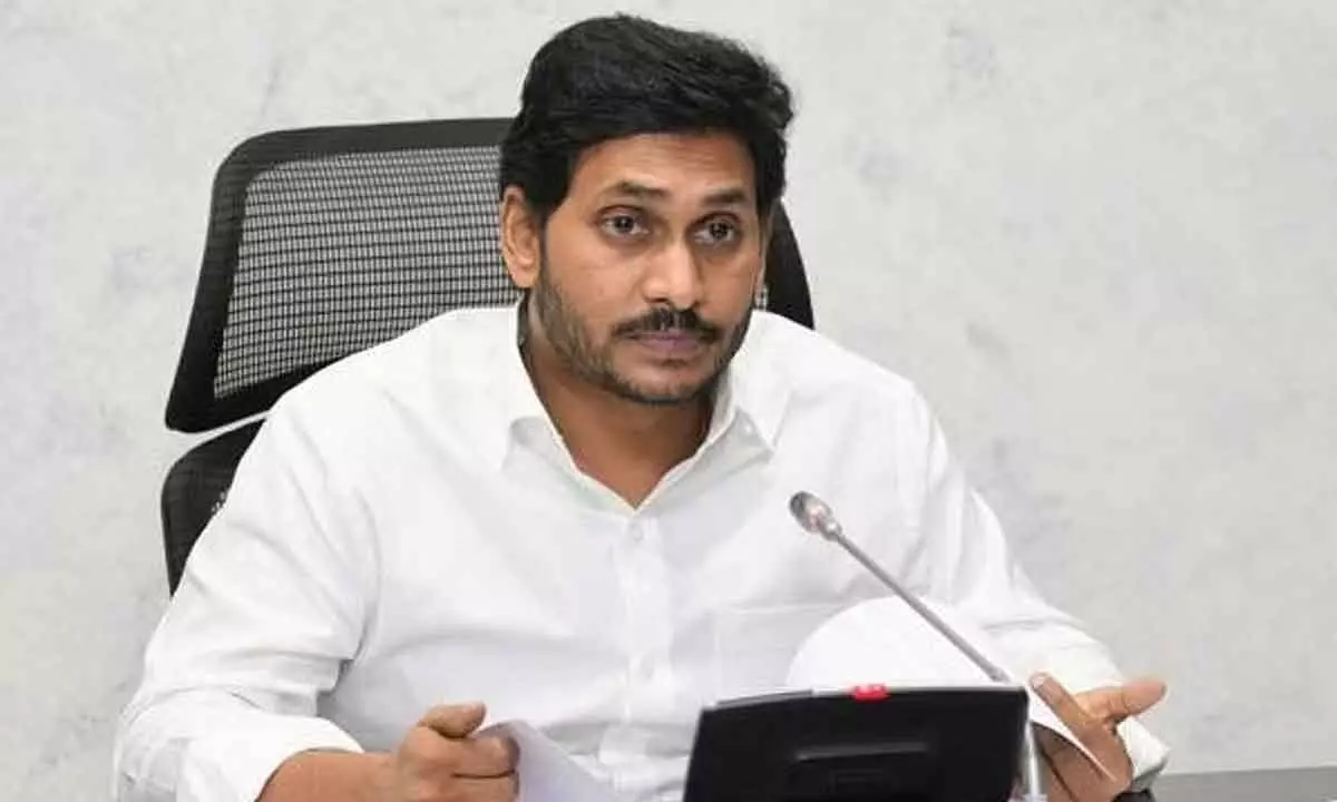 CM Jagan Mohan Reddy at Cabinet meeting