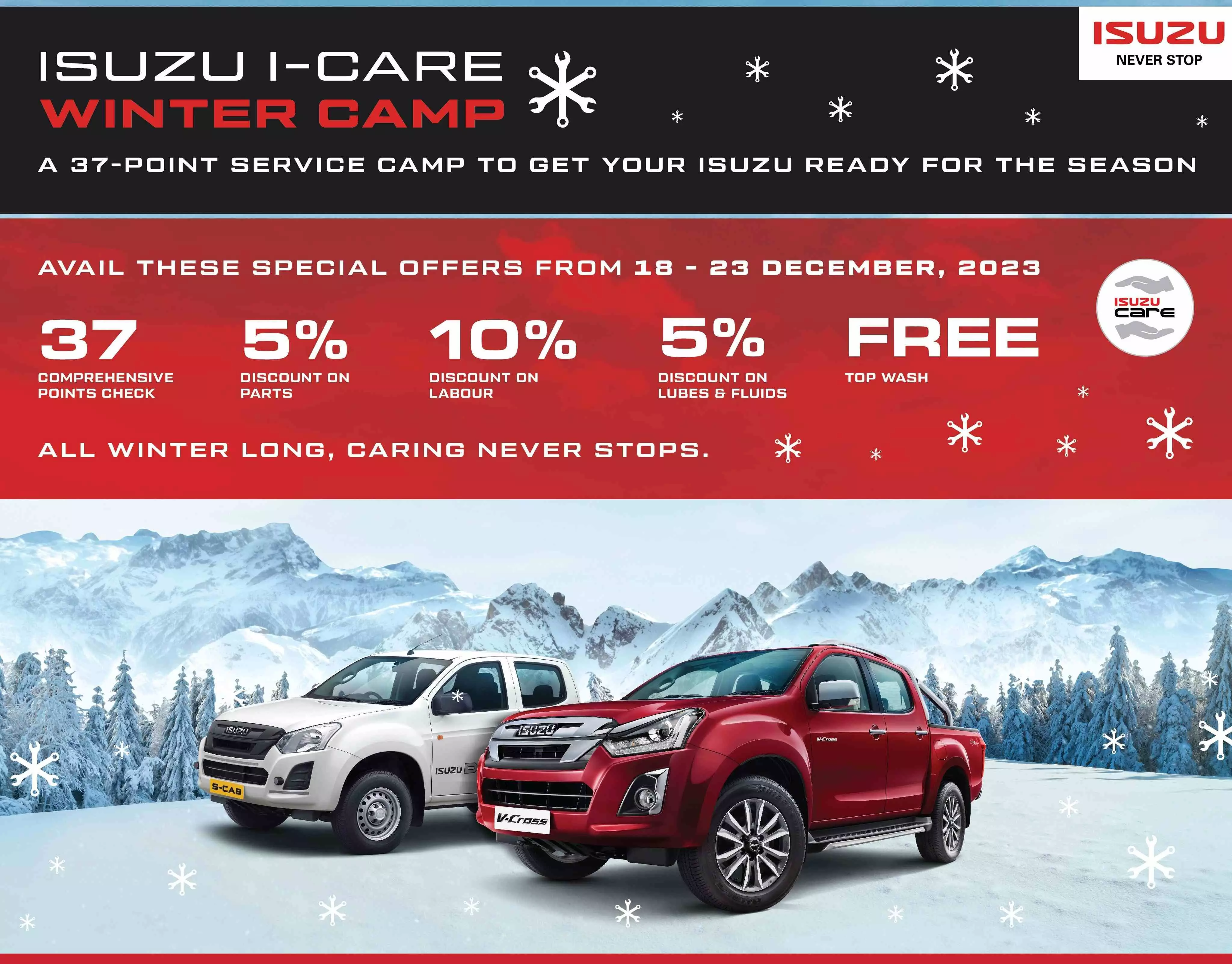 Isuzu Motors India to roll-out the ‘ISUZU I-Care Winter Service Camp’ across India