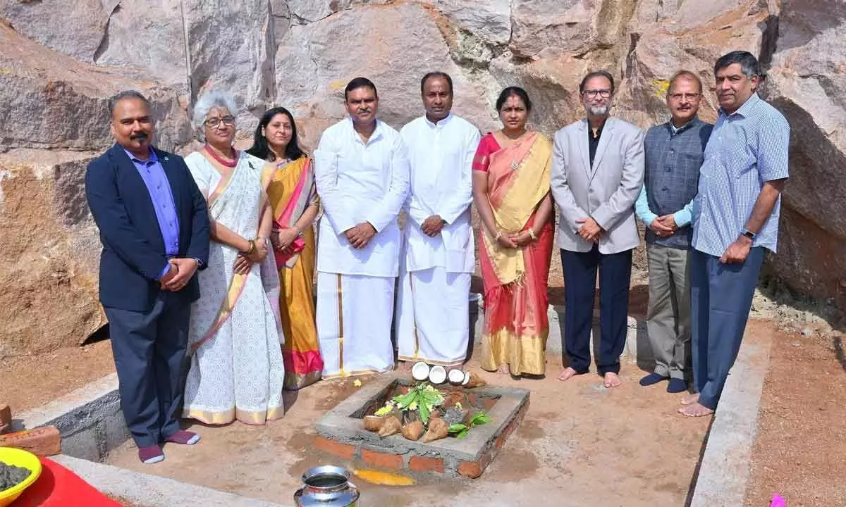 Senior management of Indian Immunologicals and NDDB during the ground breaking ceremony of its new plant in Hyderabad on Thursday