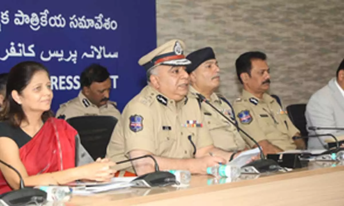 Director General of Police Ravi Gupta addressing media