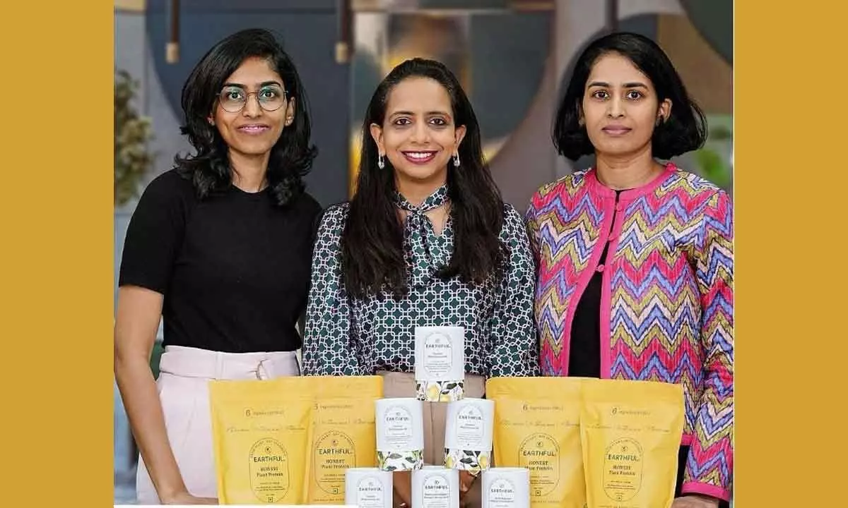 The Founders with (Centre) Dr Sindhura, Director,  Green Ivy Ventures