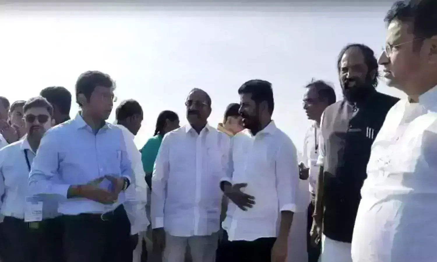 CM and ministers at Medigadda Barrage  Photo Source: News Meter Telugu