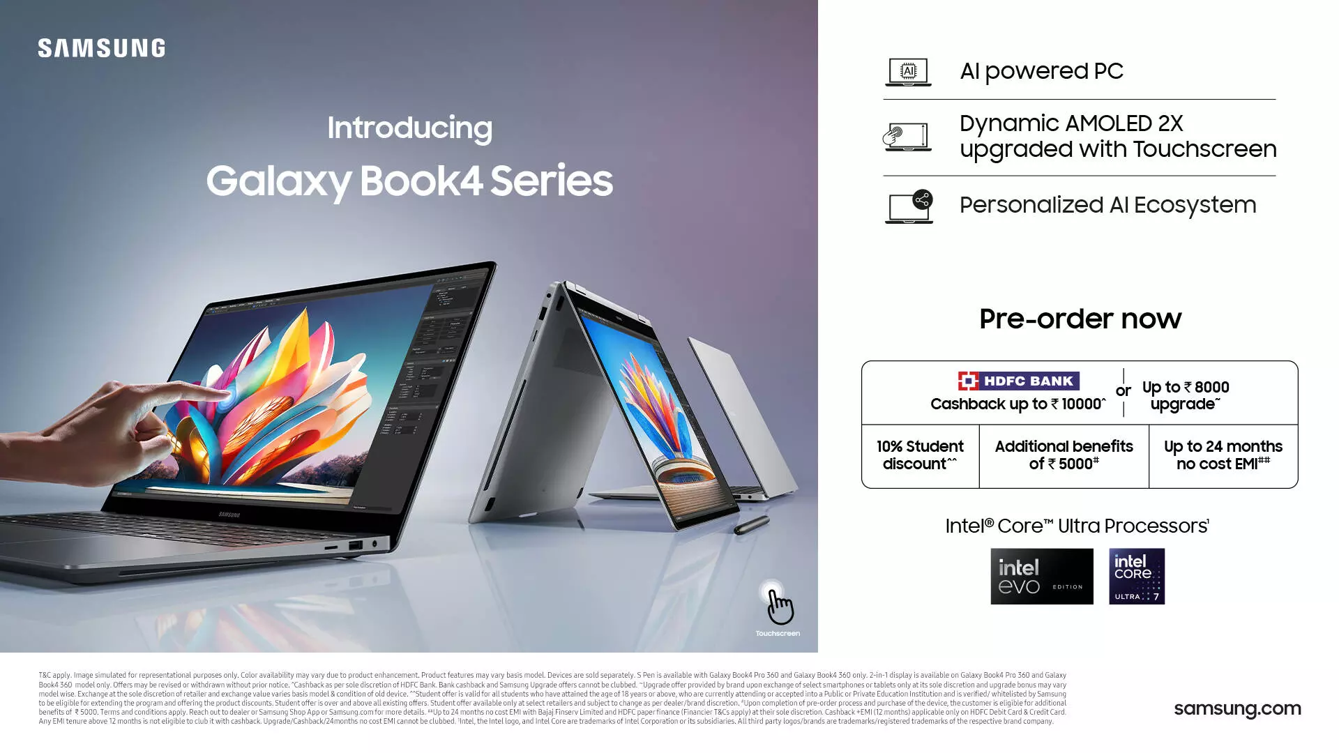 Samsung opens pre-bookings for Galaxy Book4 Series