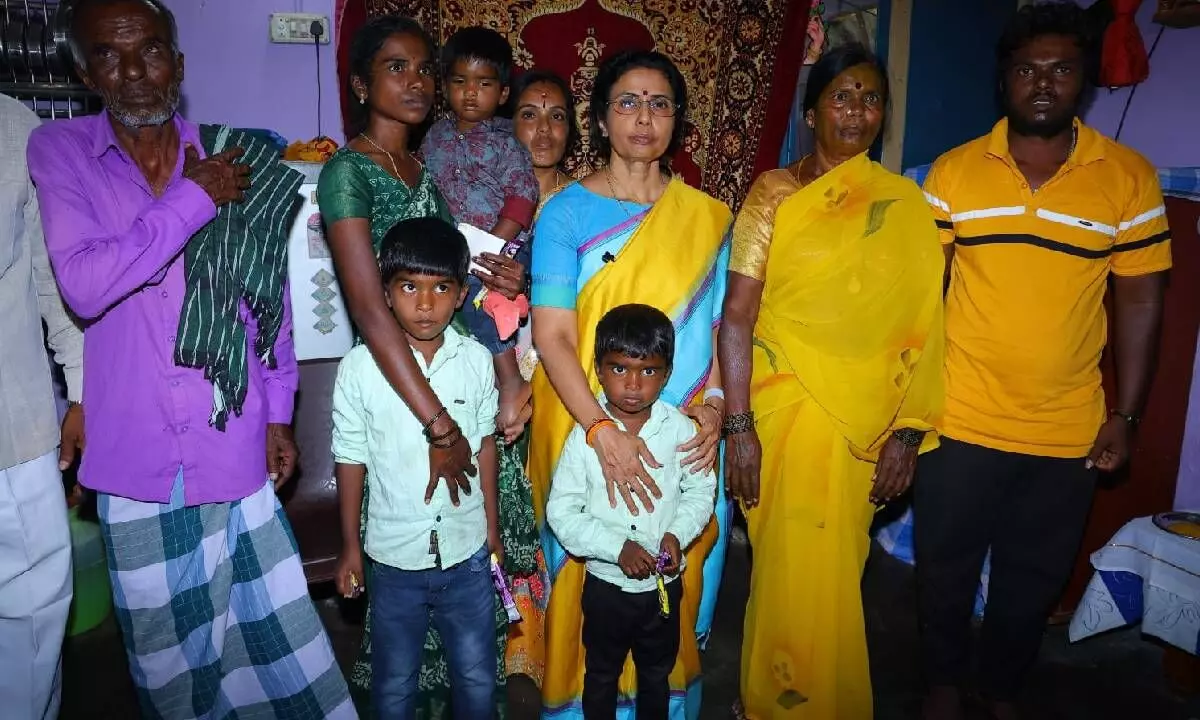 Bhuvaneswari assures support to 3 Kuppam children