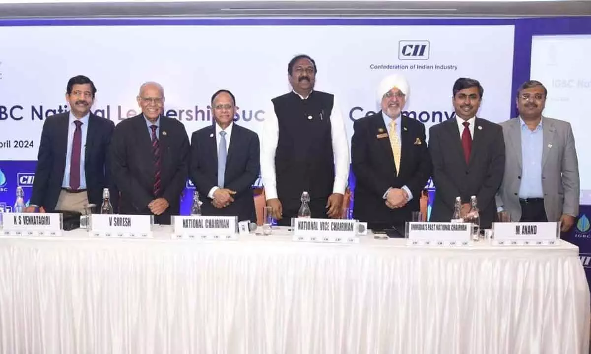 C Shekar Reddy and other newly-elected National CII-IGBC office bearers