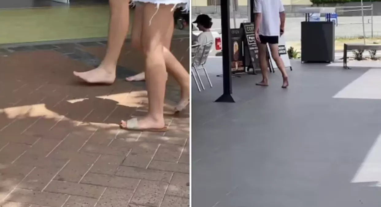 Australians dont mind going barefoot strolls! Viral
