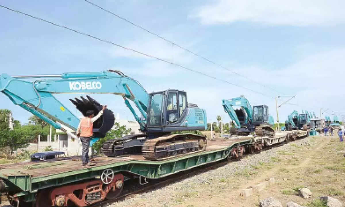 Kobelco India’s First Direct Train Shipment of Excavators from Tada Railway Station