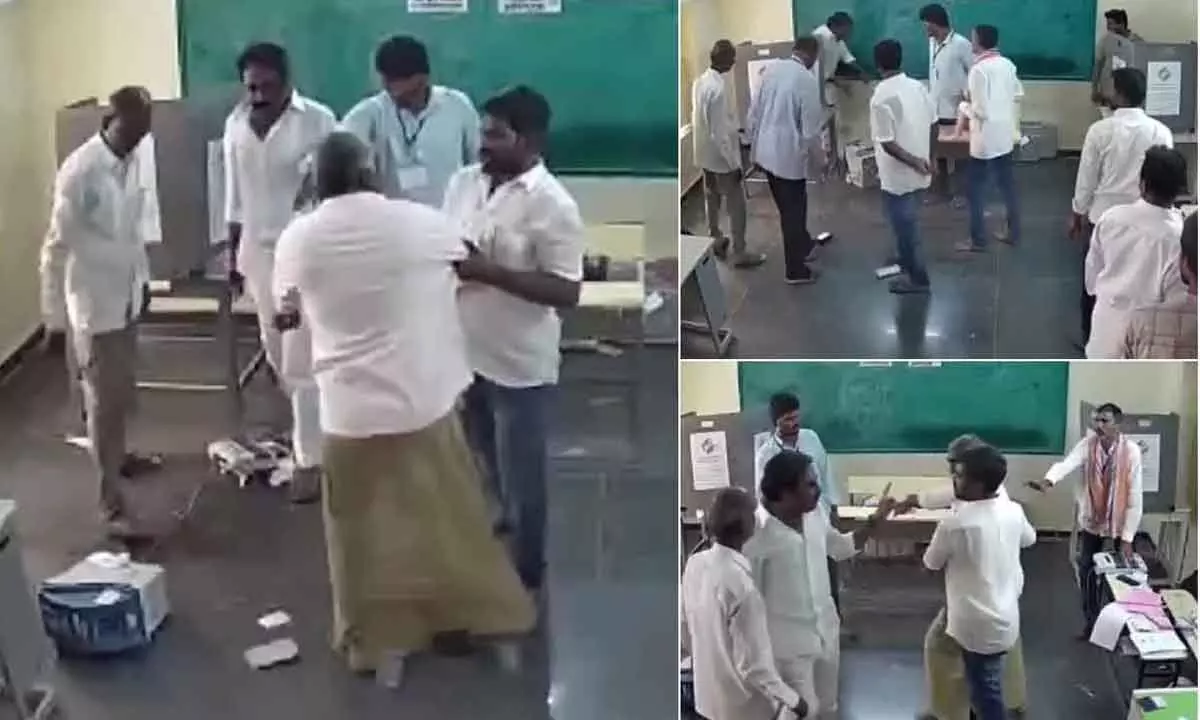 AP Police teams on hunt for YSRCP MLA who damaged EVM