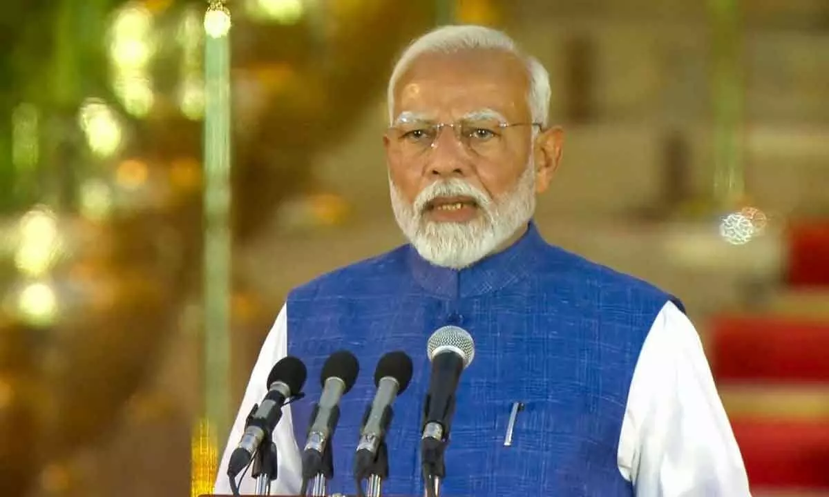 PM-designate Narendra Modi takes oath as Prime Minister for the 3rd consecutive term, at Rashtrapati Bhavan in New Delhi on Sunday