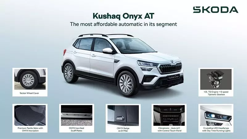 Škoda Auto India equips the Kushaq Onyx with an automatic transmission