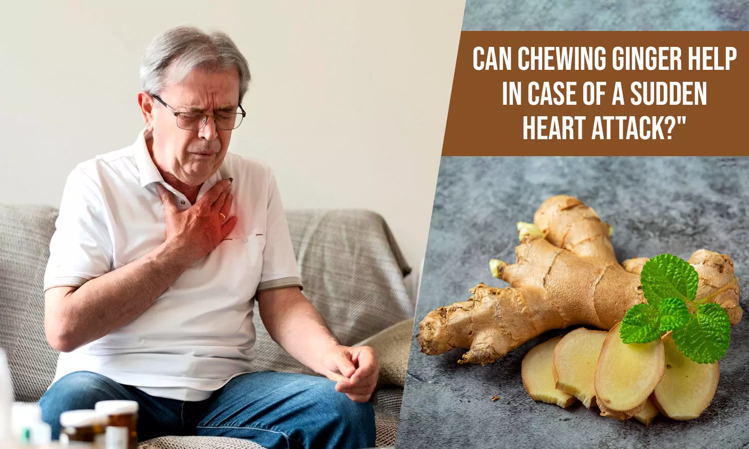 Can chewing ginger help during a sudden heart attack?