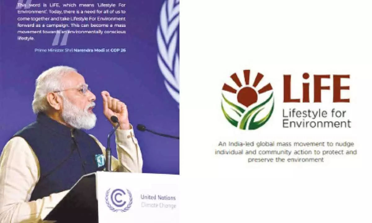 Prime Minister Narendra Modi speaking at COP 26 – file photo