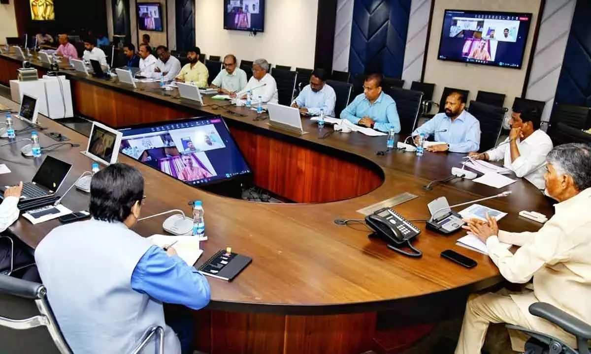 CM Review Meeting: Repair damaged roads on   war-footing, Naidu tells officials