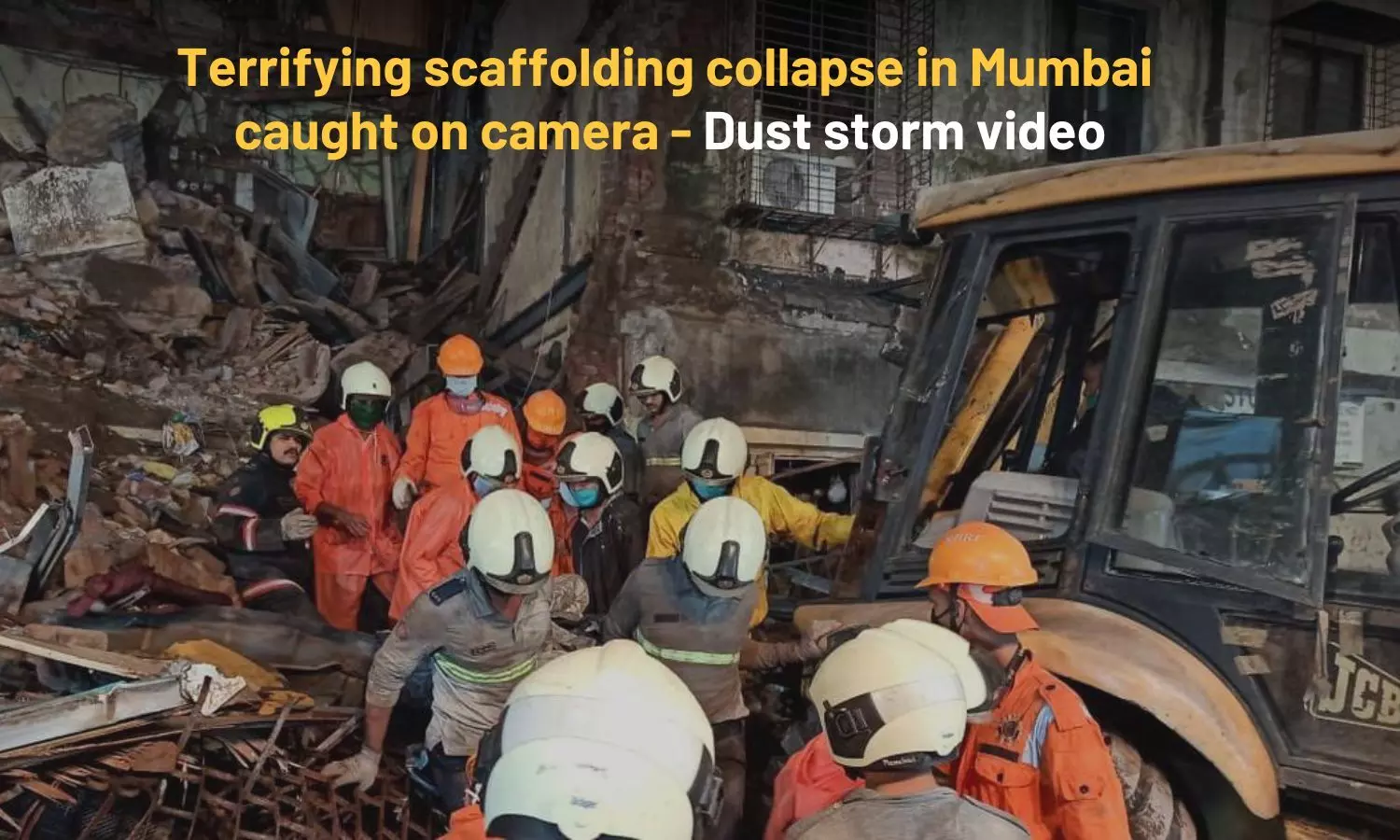 Terrifying scaffolding collapse in Mumbai caught on camera: Dust storm video