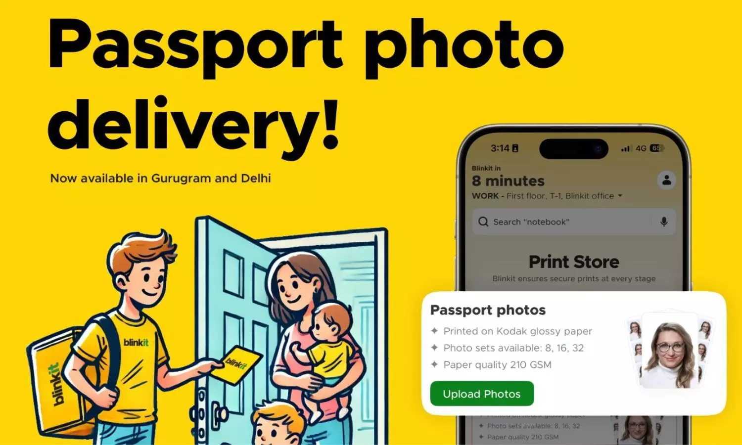 Blinkit Introduces 10-Minute Passport Photo Service in Delhi and Gurugram