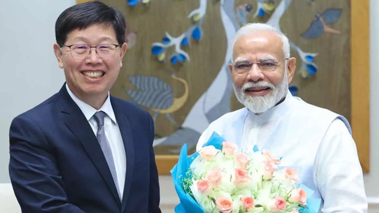 Foxconn chief calls on PM Modi