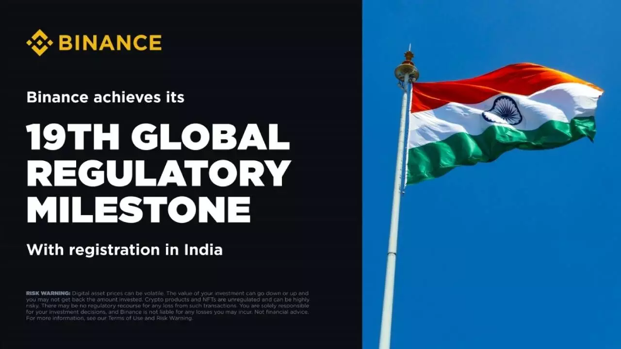 Binance achieves its 19th Global Regulatory Milestone with Registration in India