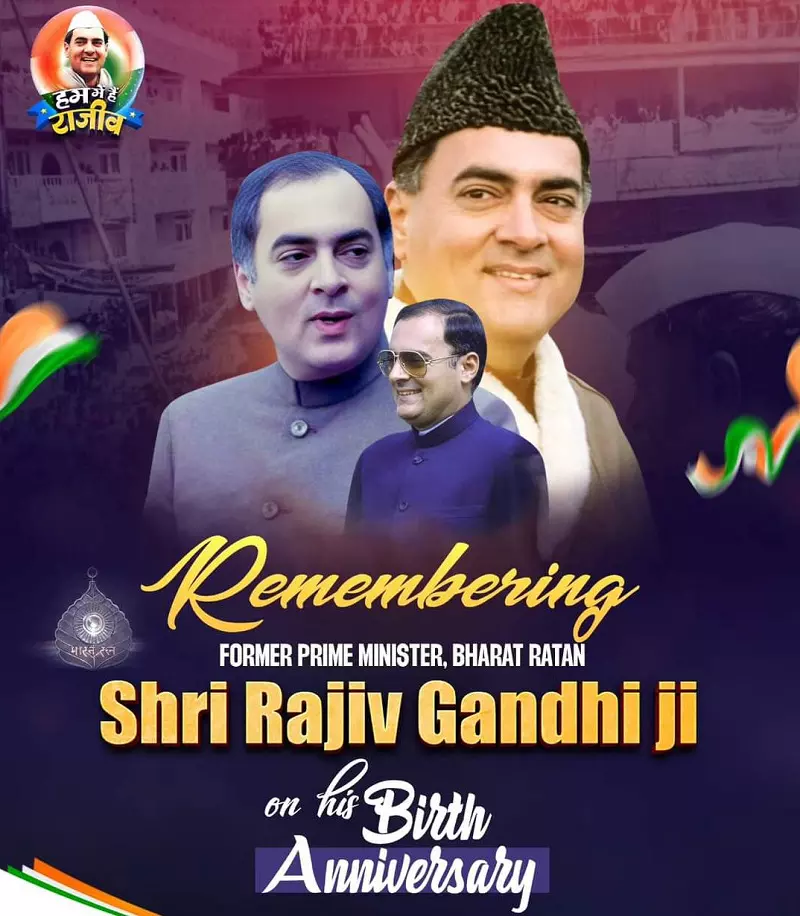 Congress leaders pay tributes to Rajiv Gandhi on birth anniversary