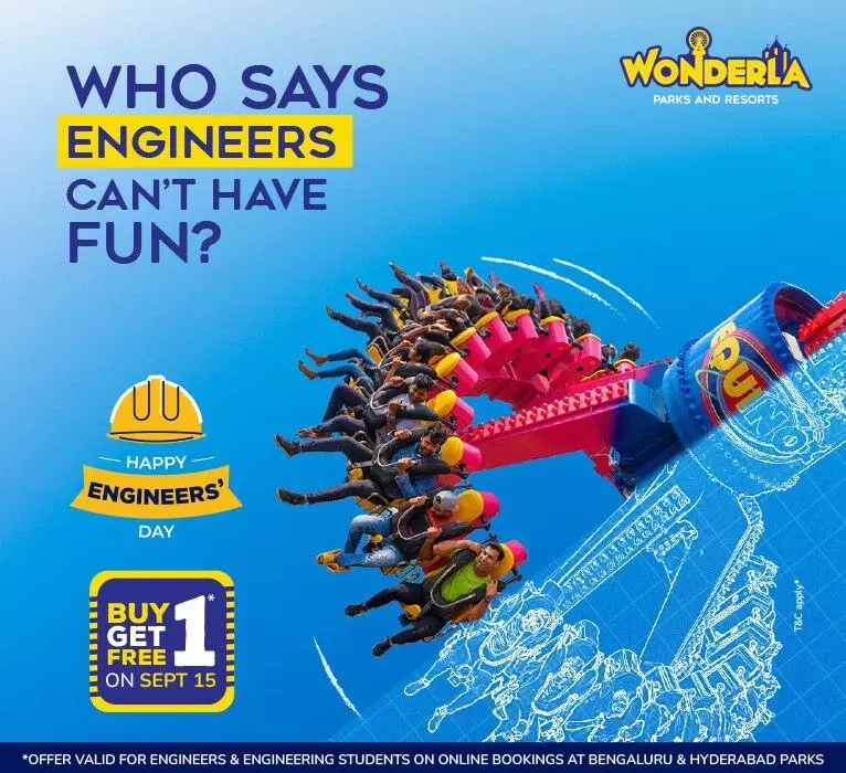 Wonderla to Celebrate Engineers’ Day with Buy 1 Get 1 Offer, Special Events, Variety Food