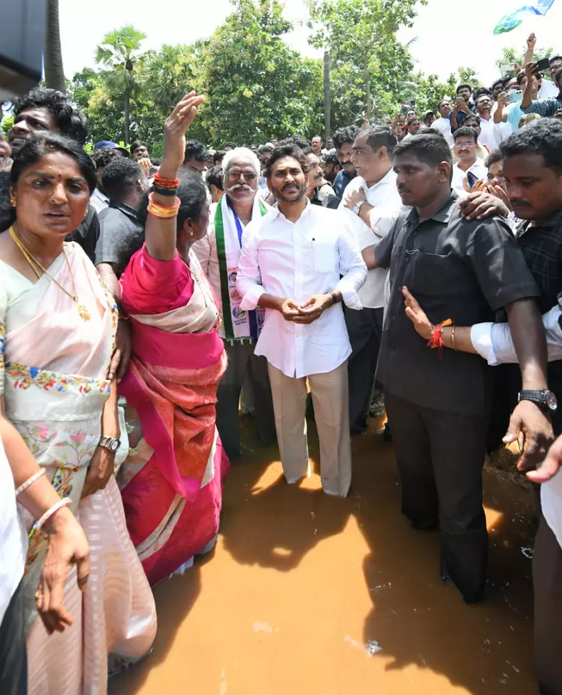 YS Jagan Visits Flood-affected Areas in Pithapuram