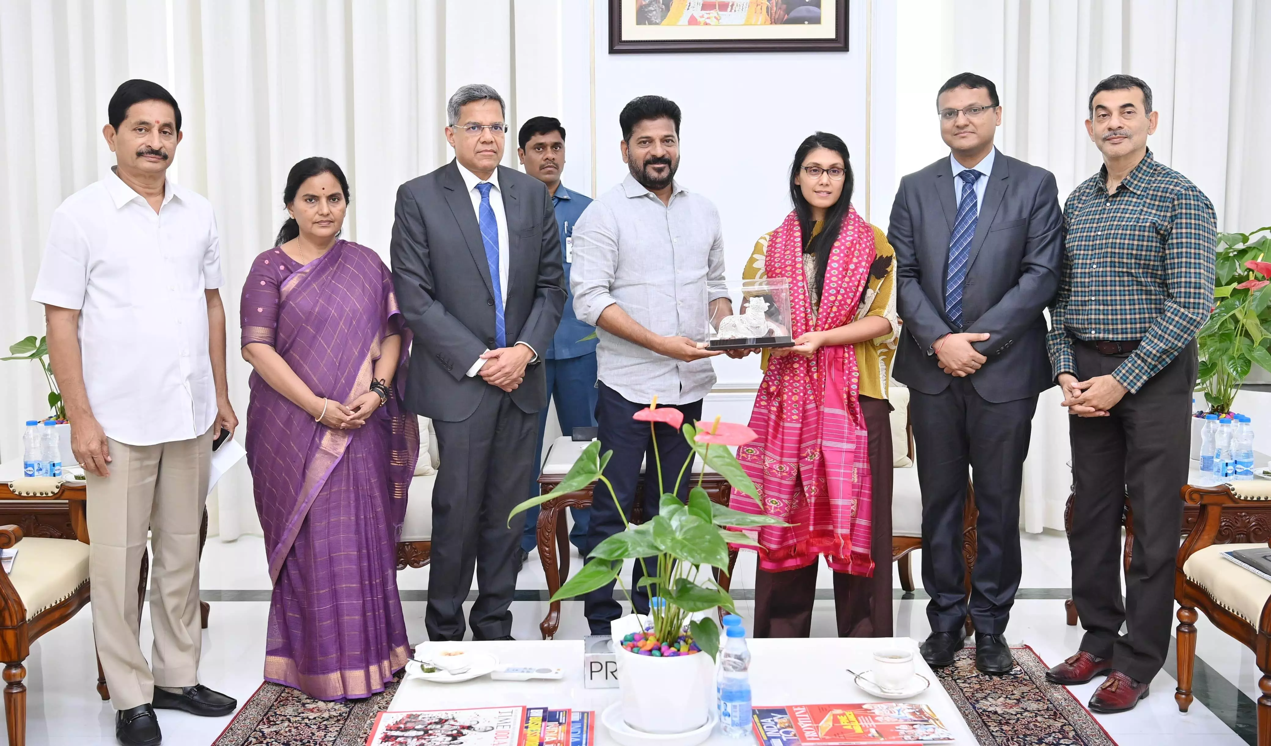 HCL Technologies Chairperson Roshni Nadar Meets Telangana Chief Minister Revanth