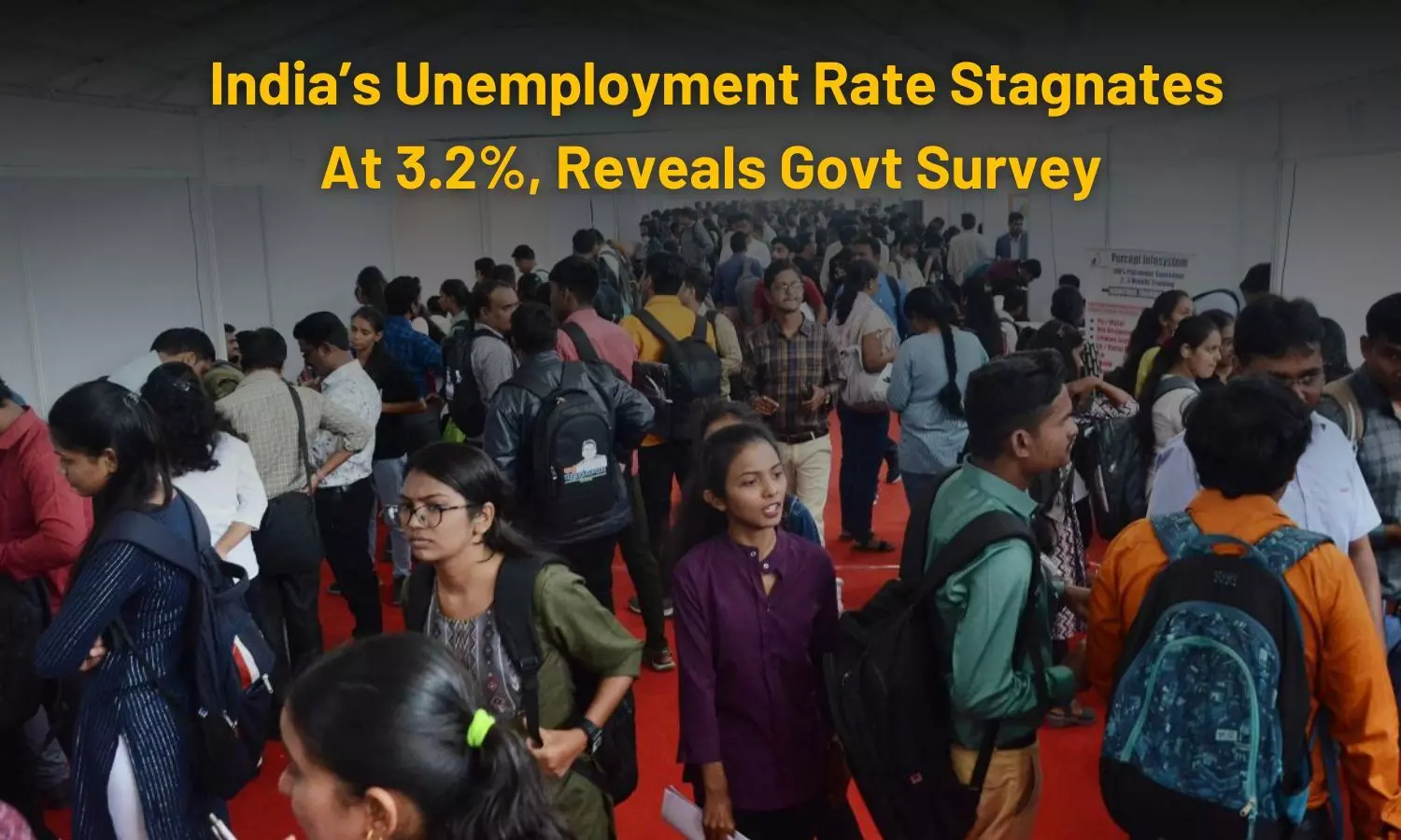 India’s Unemployment Rate Stagnates At 3.2%, Reveals Govt Survey