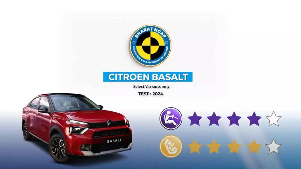 Citroen Basalt Earns 4-Star Rating In NCAP Safety Tests