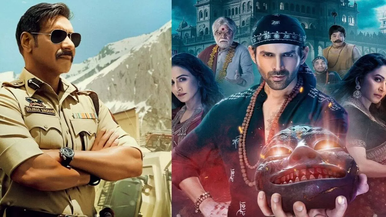 Singham Again vs Bhool Bhulaiyaa 3: Ajay Devgn and Kartik Aaryan Face Off in Diwali Showdown—Who Will Come Out on Top?