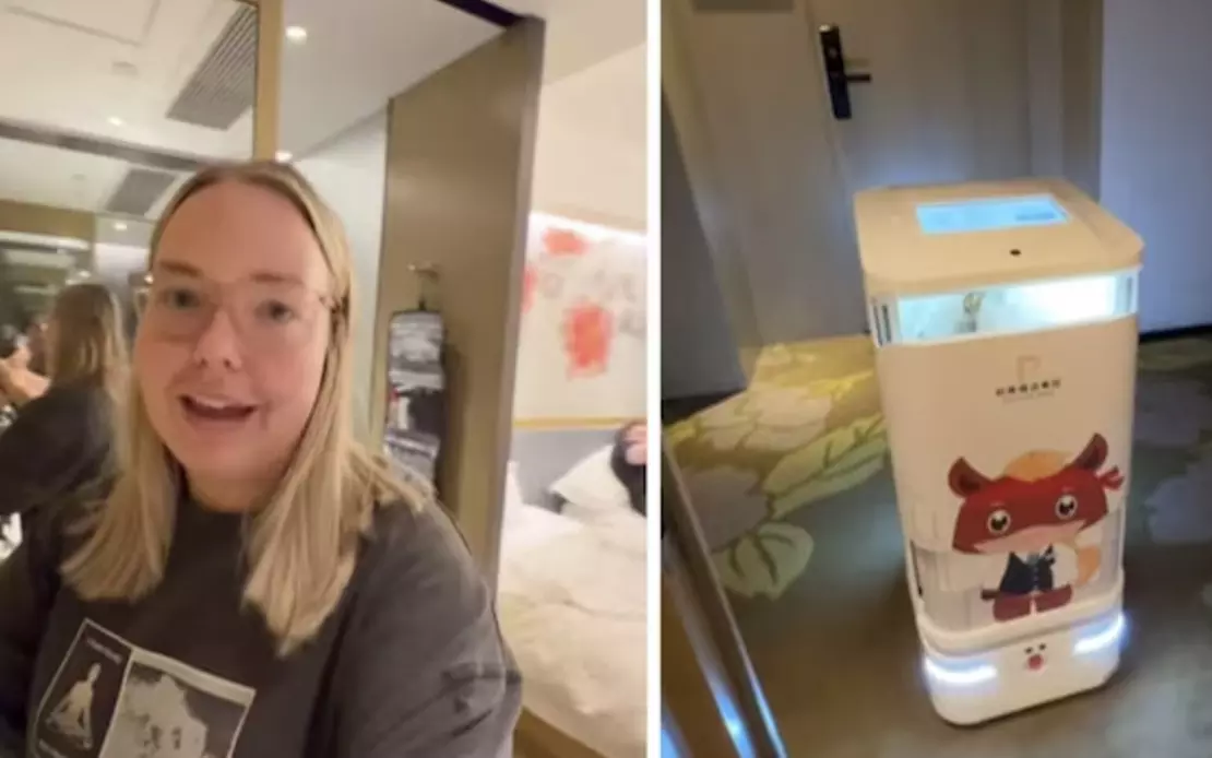 Robot delivers food to vlogger in viral video from China, internet reacts