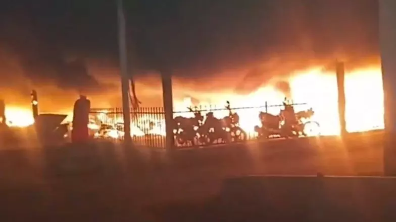 Massive Fire Erupts at Varanasi Railway Station, Claiming 200 Vehicles