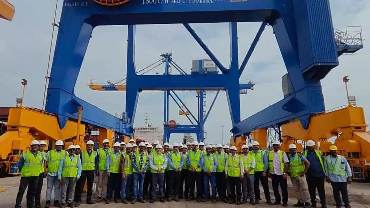 Adani Gangavaram Port Inducts Grab Ship Cranes