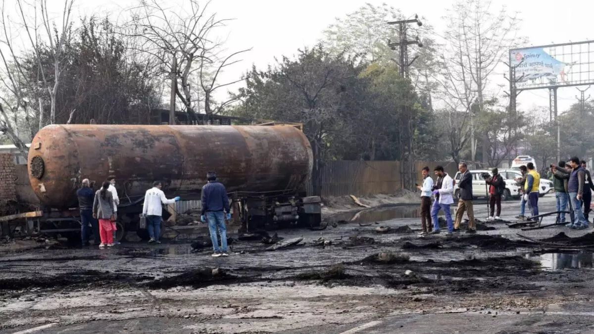 11 Killed in Devastating LPG Tanker Explosion on Jaipur-Ajmer Highway, 40 Vehicles Engulfed in Flames