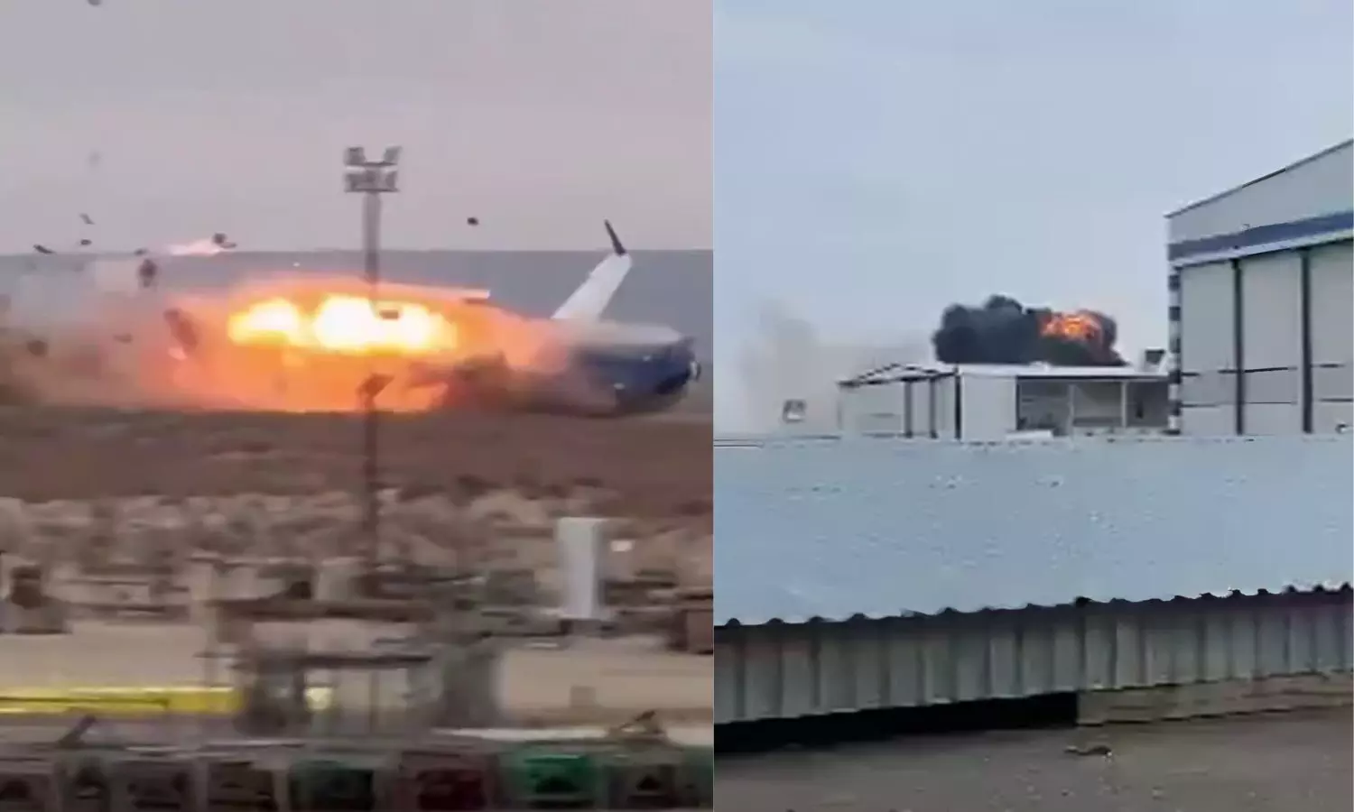 Azerbaijan Airlines Plane Crash In Kazakhstan Bursts Into Flames