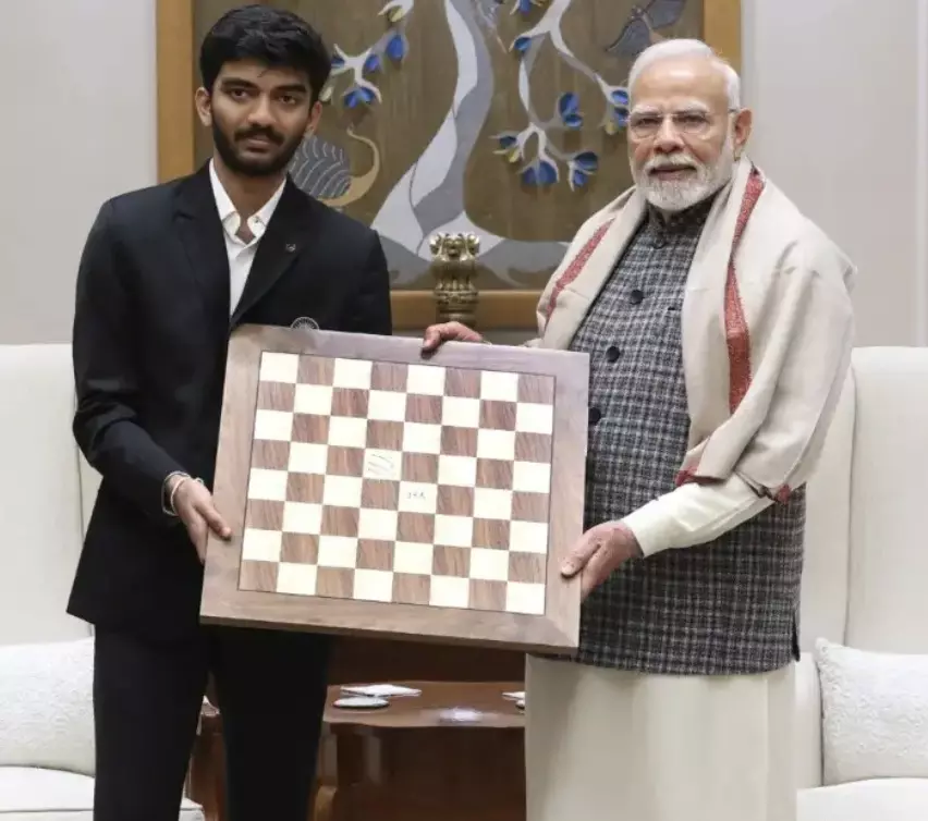 PM Modi meets youngest chess World Champion Gukesh D, receives original chessboard from his victory