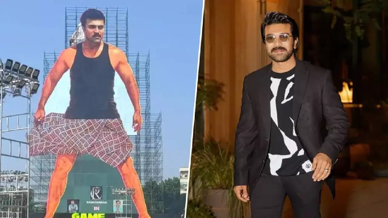 Actor Ram Charan’s 256-Foot Cutout in Vijayawada Enters Record Books