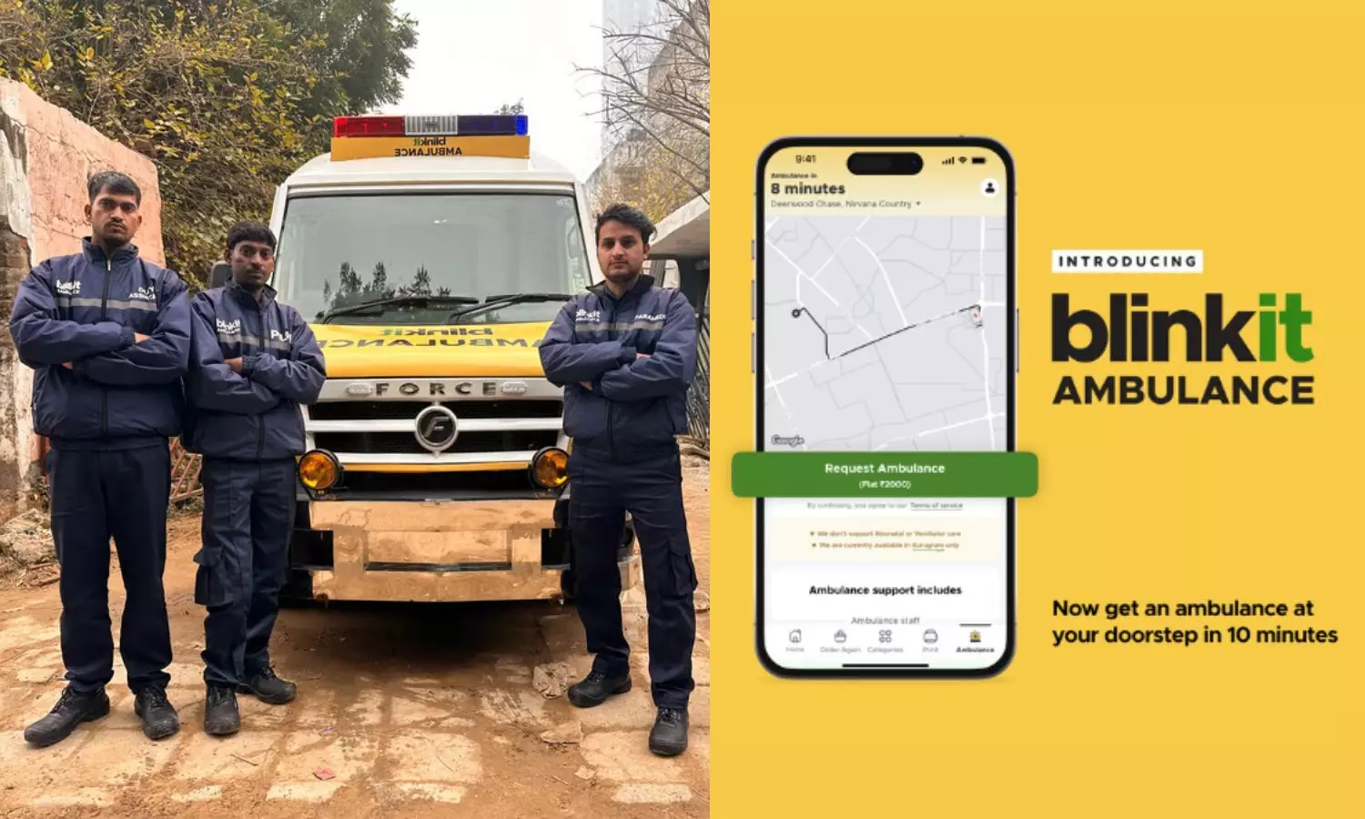 Blinkit Launches 10-Minute Ambulance Service in Gurgaon: A New Approach to Emergency Response